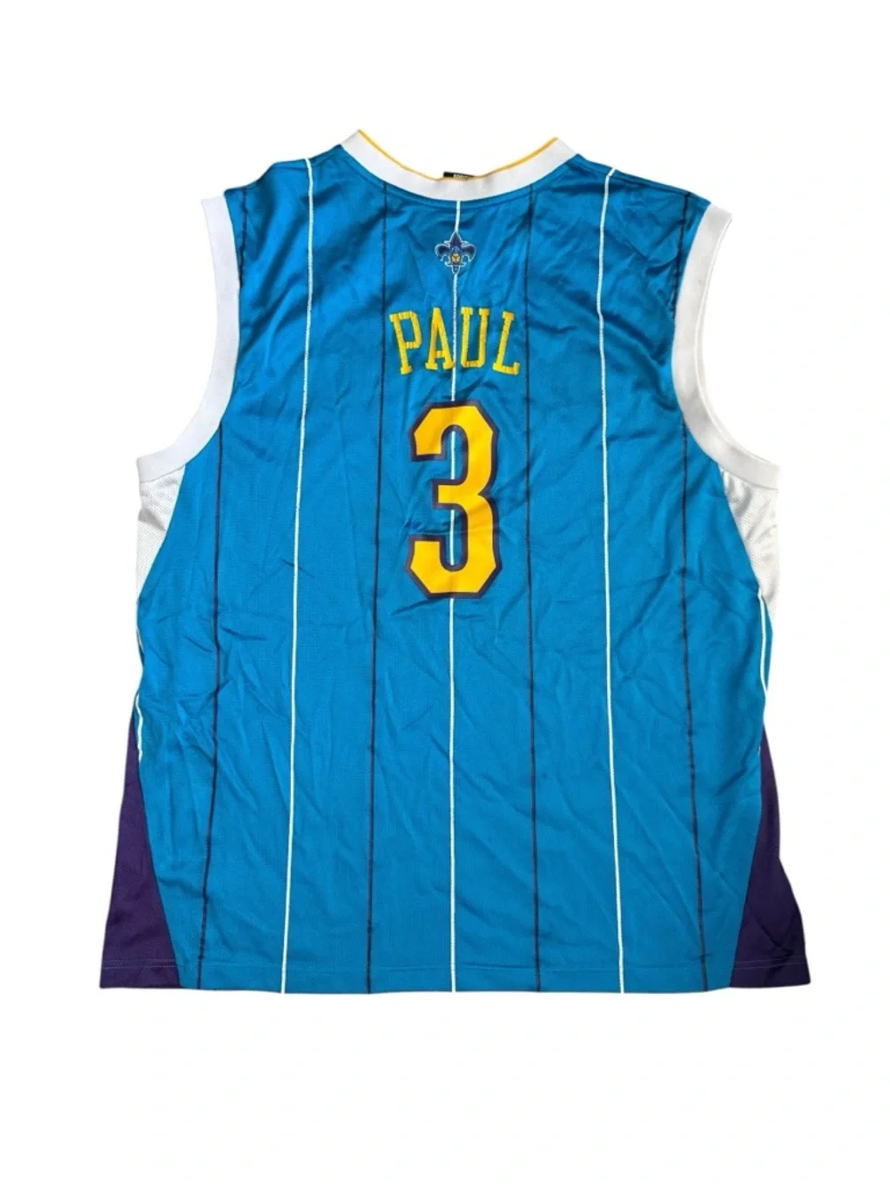 adidas Teal New Orleans Paul Basketball Jersey with Yellow Accents